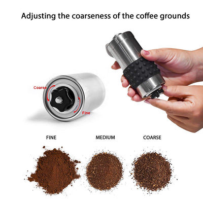 Portable Manual Coffee Grinder with Silicone Grip & Scoop